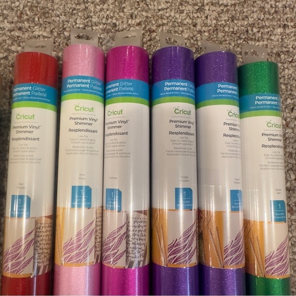 16 Cricut Premium Vinyl Shimmer and Glossy Sets- Pink, Blue, Gold. Set 1 - Picture 4 of 6